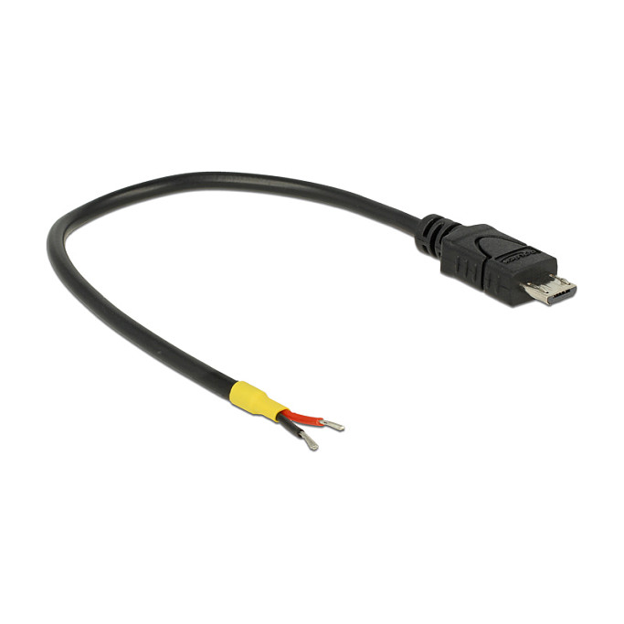 USB kabel DELOCK 85306 Micro-B na 2 otvorena kraja (15 cm, 22 AWG, za napajanje)-0