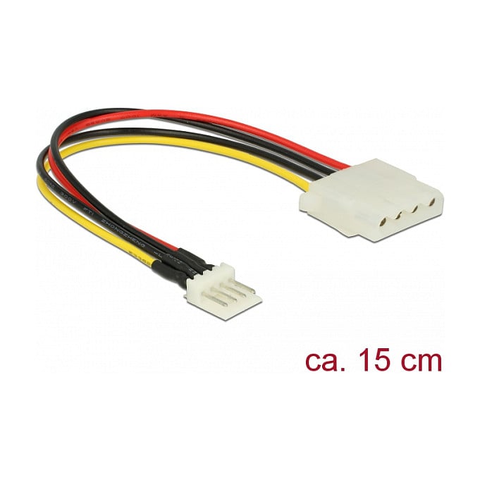 Kabel za napajanje DELOCK Floppy 4-pin (M) na Molex 4-pin (Ž), 15 cm