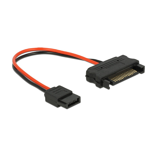 Kabel DELOCK Power SATA 15-pinski muški na Slim SATA 6-pinski ženski, 10 cm-0