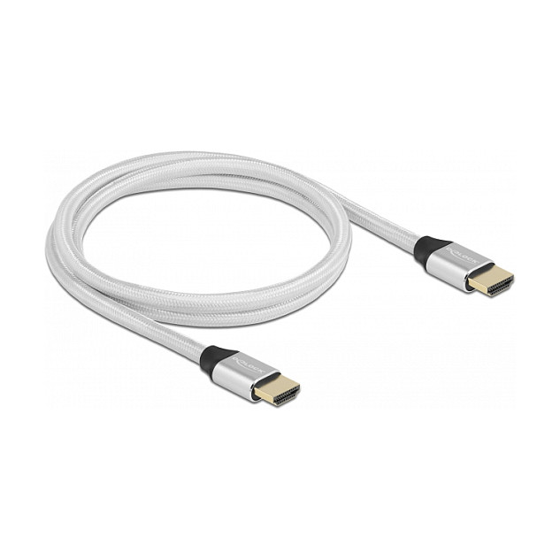 HDMI kabel DELOCK Ultra High Speed 1m (8K 60Hz, 48 Gbps, certificiran) srebrni-1