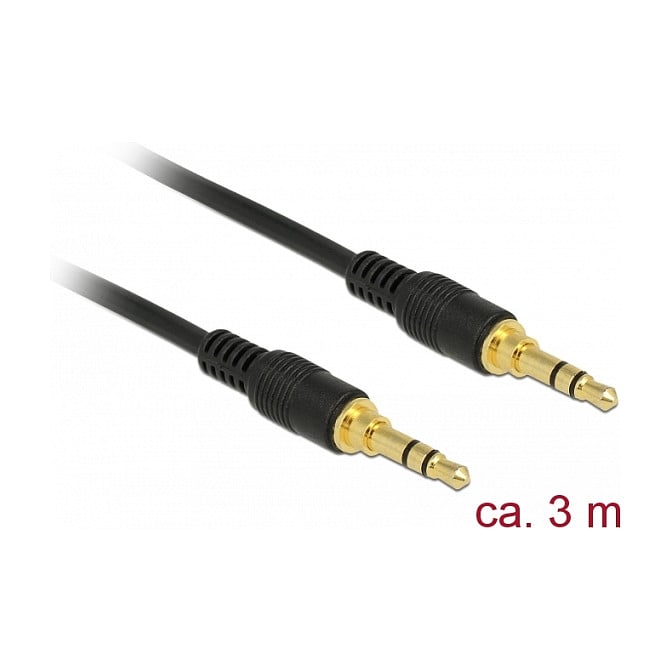Audio kabel DELOCK 3.5mm na 3.5mm (3-pinski, 3m, crni)