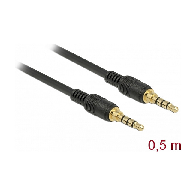 Audio kabel DELOCK 85592 (3.5mm 4-pin, M/M, 0.5m)