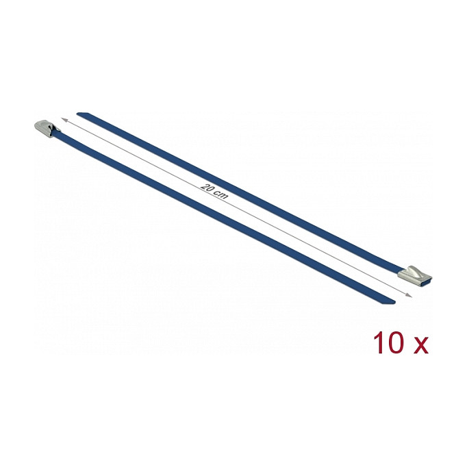 Vezice za kabele DELOCK Inox 200 x 4.6 mm plave (10 kom, do 45 kg)-1