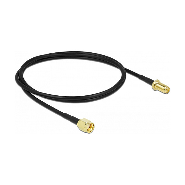 Antenski kabel DELOCK RP-SMA (M) na RP-SMA (Ž) 1m (LMR/CFD100, niski gubici)