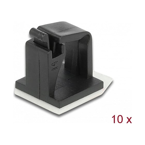 Držač kabela DELOCK 60247 samoljepljivi s kopčom (za kabele do 8.3 mm, 10 kom, crni)