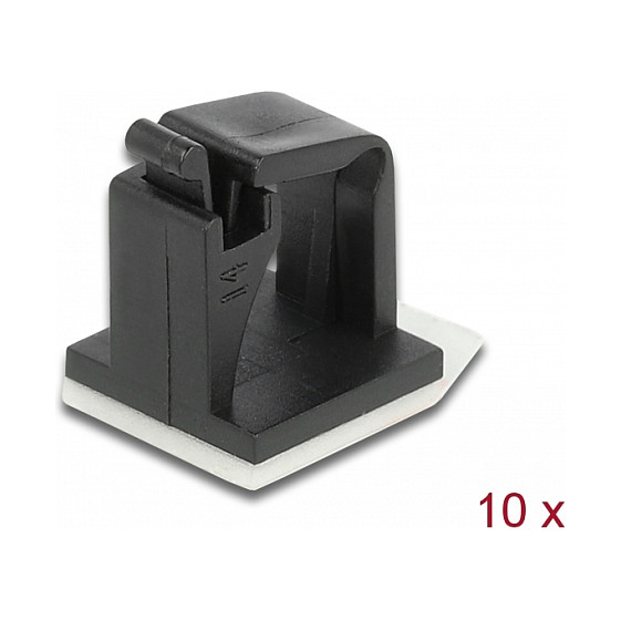 Držač kabela DELOCK 60247 samoljepljivi s kopčom (za kabele do 8.3 mm, 10 kom, crni)-0