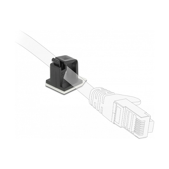 Držač kabela DELOCK 60247 samoljepljivi s kopčom (za kabele do 8.3 mm, 10 kom, crni)-2