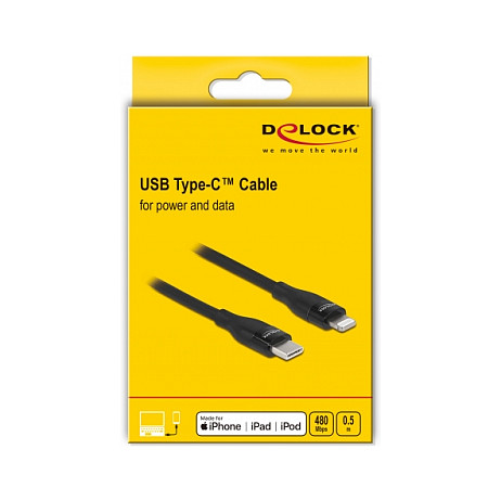 USB-C na Lightning kabel DELOCK 86636 (0.5m, MFi certificiran, crni)-2