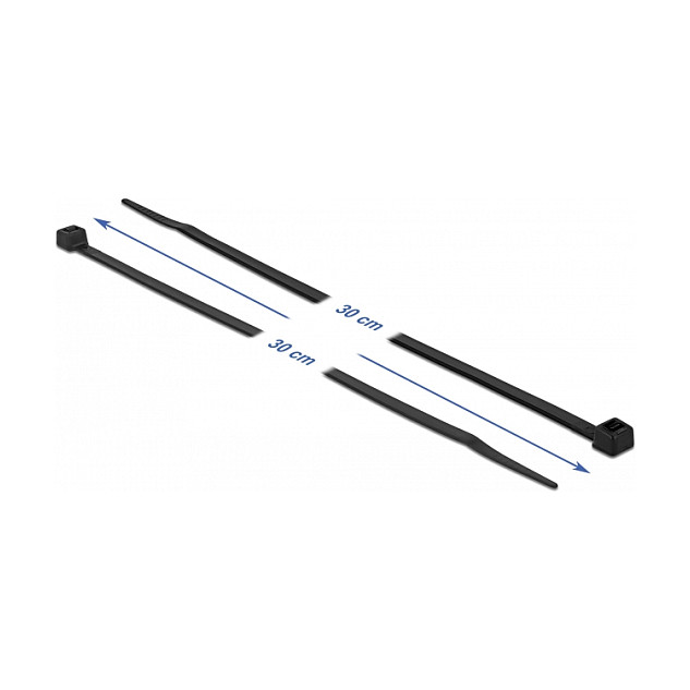 Vezice za kabele DELOCK (300 x 4.8 mm, 100 kom, crne, visoka čvrstoća)-1