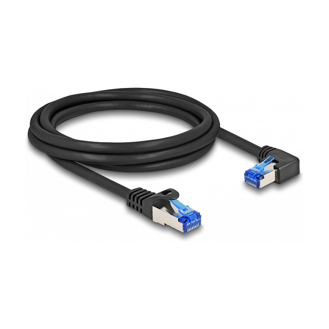 Mrežni kabel DELOCK RJ45 Cat.6A S/FTP (2m, ravni / desno kutni konektor, LSZH)-0