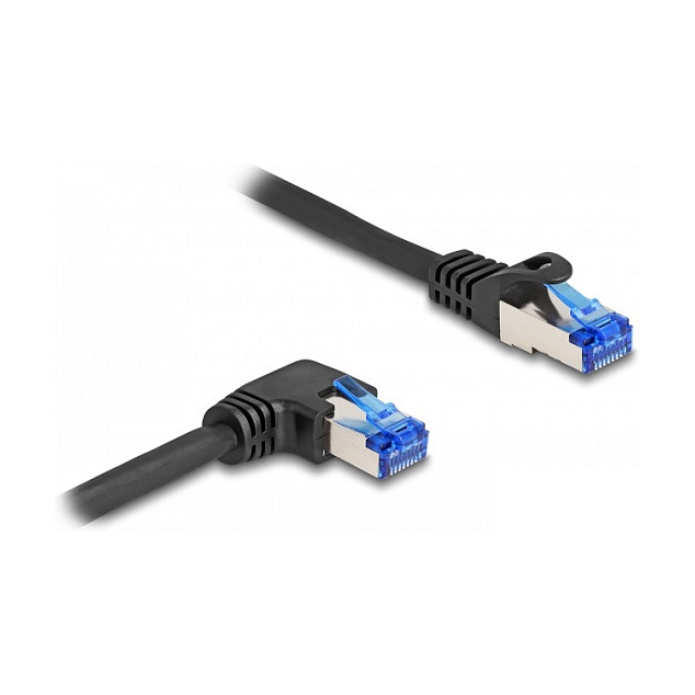 Mrežni kabel DELOCK RJ45 Cat.6A S/FTP (2m, ravni / desno kutni konektor, LSZH)-1