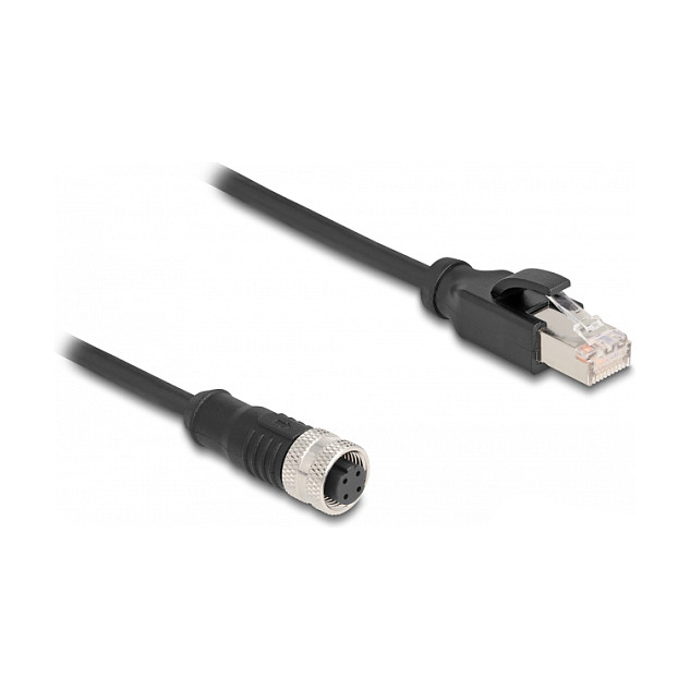 Adapter kabel DELOCK M12 D-kodirani 4-pinski na RJ45 0.5m (Cat.5e, S/FTP, IP67)-1