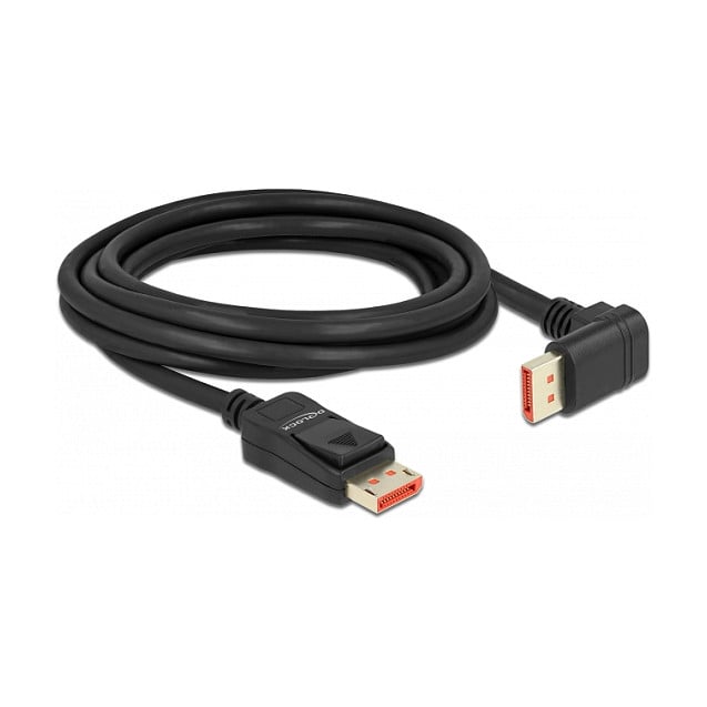 DisplayPort kabel DELOCK 87052 (8K 60Hz, DP 1.4, 90° kutni konektor, 3 m)-1