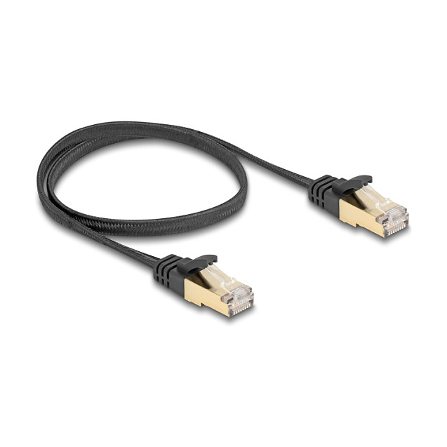 Mrežni kabel DELOCK 80324 Cat.6A U/FTP 0.5m (plosnati, pleteni oplet)-1