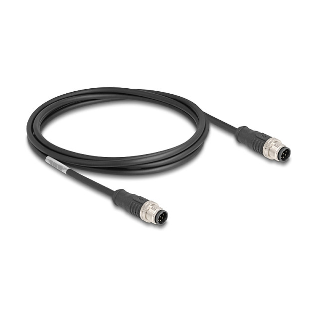 M12 kabel DELOCK 80807 (A-kodiran, 8-pinski, muški na muški, PVC, 2 m, IP67)-0