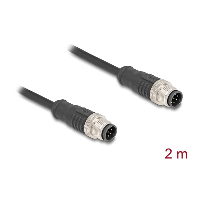 M12 kabel DELOCK 80807 (A-kodiran, 8-pinski, muški na muški, PVC, 2 m, IP67)-2