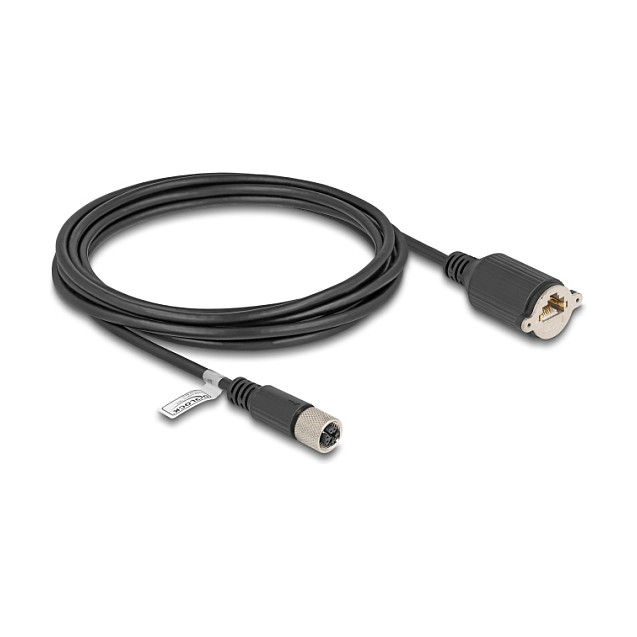 Mrežni kabel DELOCK M12 na RJ45 (Cat.6A, S/FTP, 3m, IP67)-0