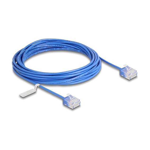 Mrežni kabel DELOCK RJ45 Cat.6 U/UTP Ultra Slim (5m, plavi, kratki konektori)