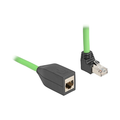 Mrežni produžni kabel DELOCK RJ45 Cat.6A (S/FTP, 1m, kutni konektor, za industrijsku primjenu) zeleni