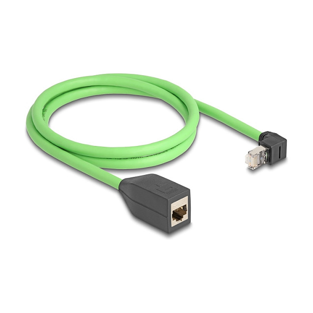 Mrežni produžni kabel DELOCK RJ45 Cat.6A (S/FTP, 1m, kutni konektor, za industrijsku primjenu) zeleni-1