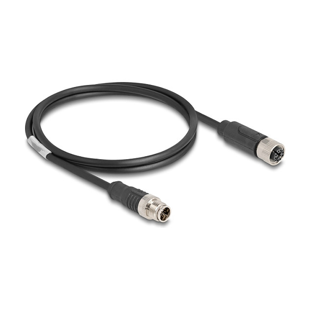 M12 Mrežni kabel DELOCK X-kodirani 8-pinski M/Ž (1 m, PVC, IP67, 10 Gbps)-0