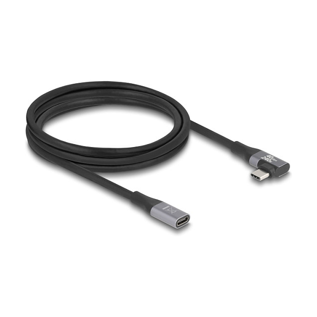 USB-C produžni kabel DELOCK 81148 (2m, 20 Gbps, PD 3.1 240W, kutni konektor)