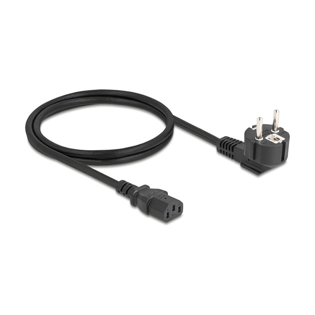 Strujni kabel DELOCK Schuko CEE 7/7 90° na C13, 1 m