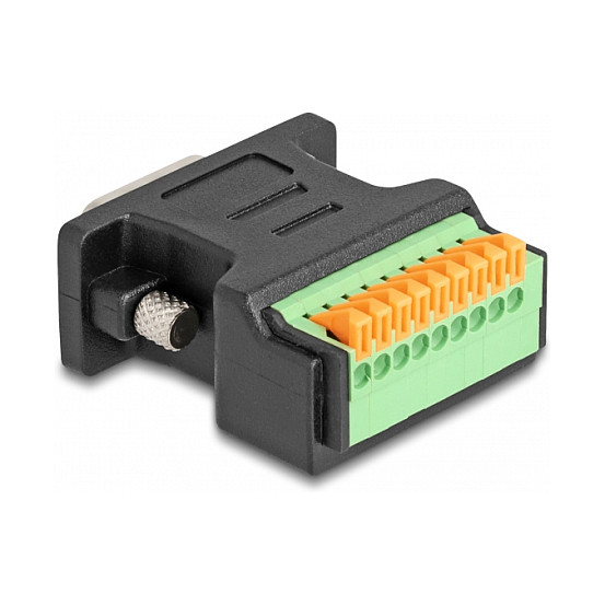 Adapter DELOCK D-Sub 9-pinski muški na 10-pinski terminalni blok s tipkama (66558)-1