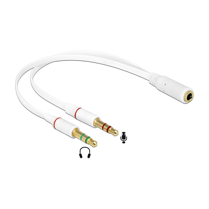 Adapter za slušalice DELOCK 65585 (1x 3.5mm 4-pinski ženski > 2x 3.5mm 3-pinski muški)-1
