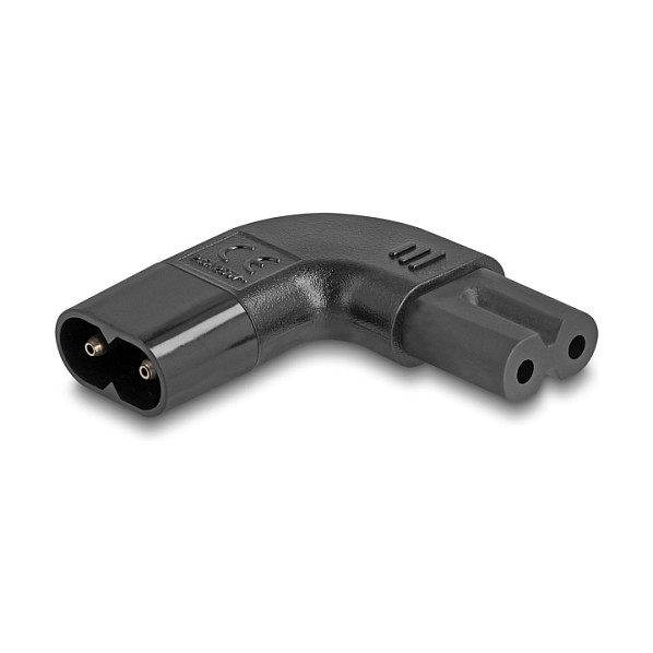 Strujni adapter DELOCK 80475 (IEC-60320-C8 na C7, 90° kutni)