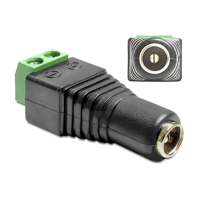 Adapter DELOCK DC 5.5 x 2.1 mm ženski na 2-pinski terminalni blok (65421)