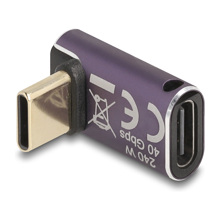 USB-C adapter DELOCK 60289 (40 Gbps, PD 3.1 240W, 8K 60Hz, 90° kutni)-1