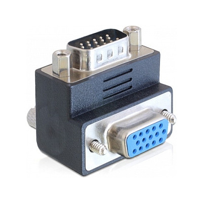Adapter DELOCK VGA muški na VGA ženski, 90° kutni-0