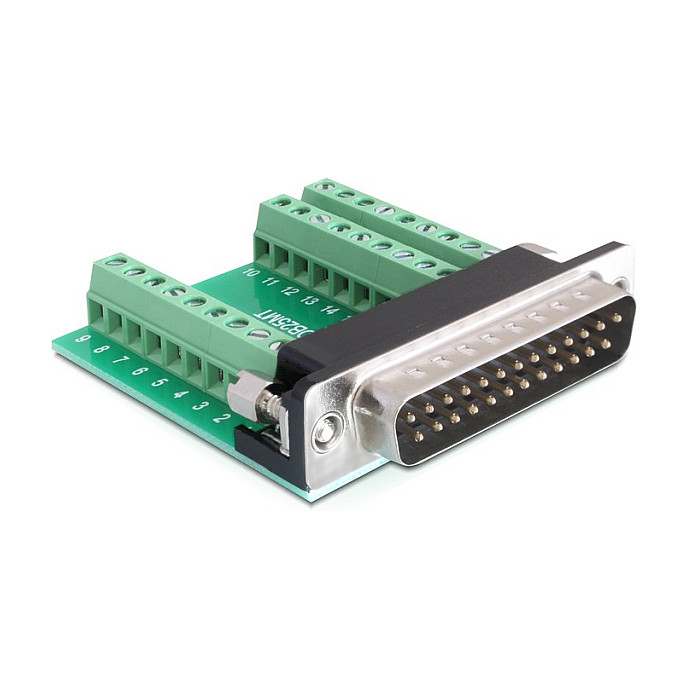 Adapter DELOCK D-Sub 25-pinski muški na 26-pinski terminalni blok (65318)