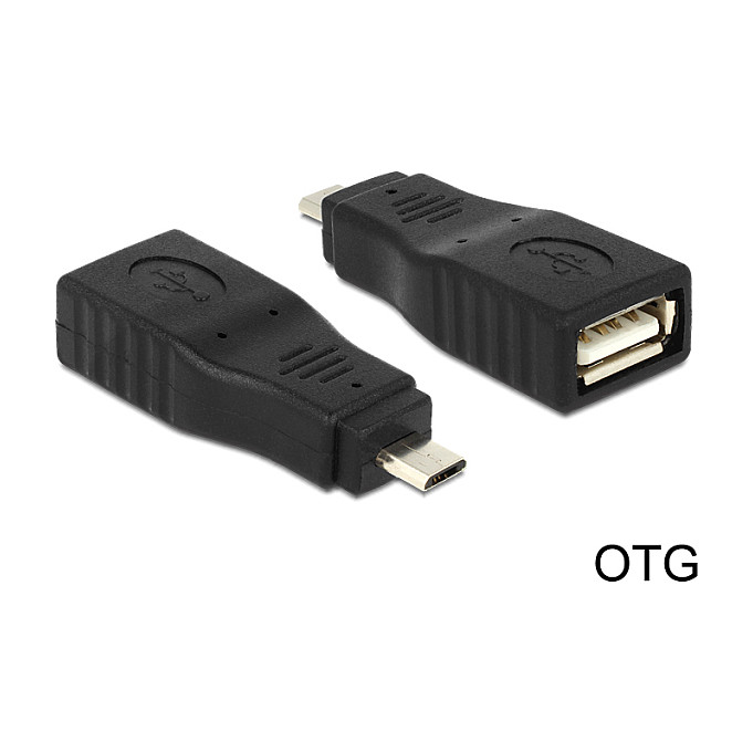USB OTG Adapter DELOCK 65549 (Micro-B muški na USB-A 2.0 ženski, potpuno oklopljen)