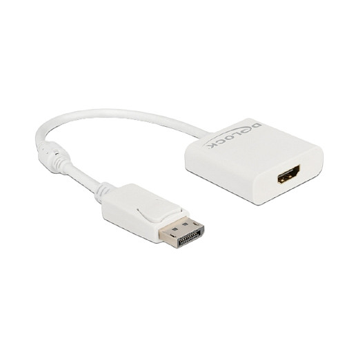 Adapter DELOCK DisplayPort 1.2 na HDMI 4K 60Hz Aktivni (63586), bijeli