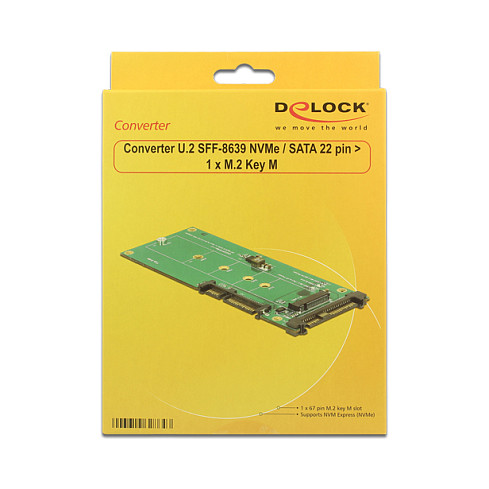 Konverter DELOCK 62864 U.2 SFF-8639 / SATA 22-pin na M.2 Key M-4