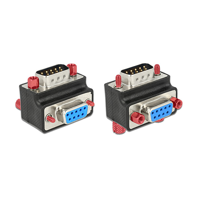 Adapter DELOCK D-Sub 9 Pin M/Ž 90° kutni (izmjenjivi vijci/matice)-1