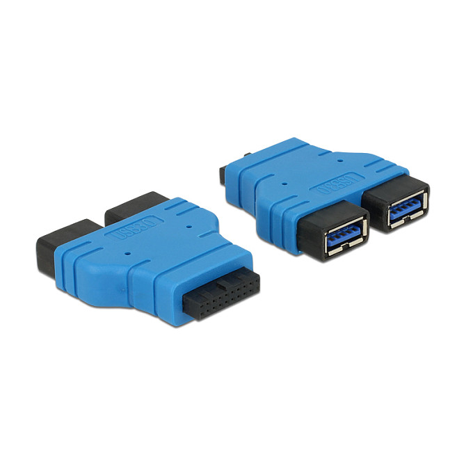 Adapter DELOCK 65670 USB 3.0 Pin Header na 2x USB 3.0 A ženski-0
