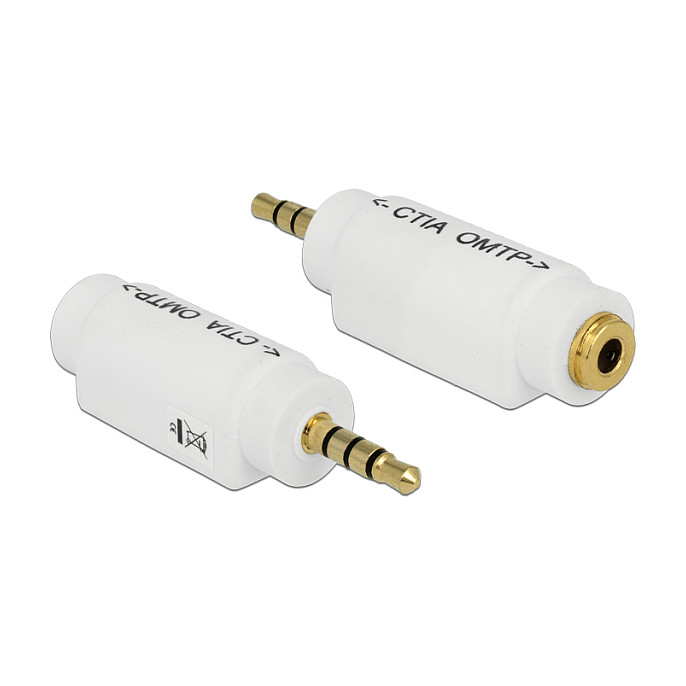 Adapter DELOCK 65590 3.5mm 4-pinski (M) na 3.5mm 4-pinski (Ž) (CTIA/OMTP)-0