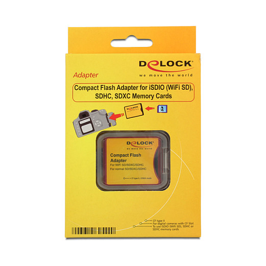 Adapter DELOCK Compact Flash na SD / SDHC / SDXC (iSDIO, WiFi SD, CF Tip I)-1