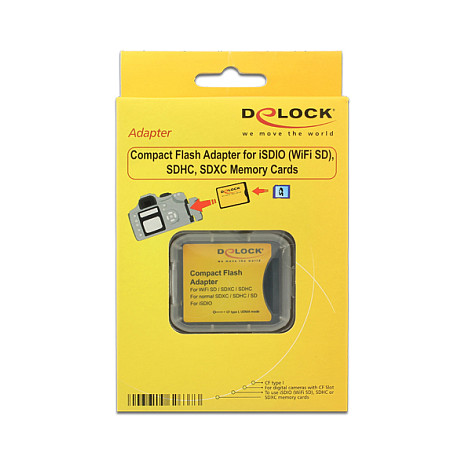 Adapter DELOCK Compact Flash na SD / SDHC / SDXC / iSDIO (CF Type I, podrška do 2 TB, WiFi SD)-1