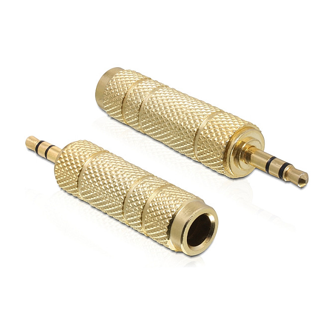 Audio adapter DELOCK 65360 (3.5mm muški na 6.35mm ženski, 3-pinski stereo, metalni)-0