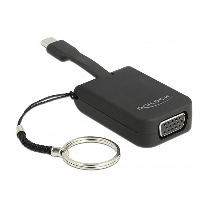Adapter DELOCK USB-C na VGA (DP Alt Mode) 63941 (1080p, privjesak za ključeve)-0