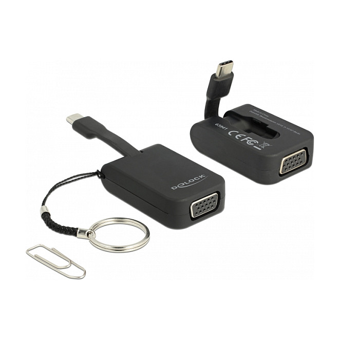 Adapter DELOCK USB-C na VGA (DP Alt Mode) 63941 (1080p, privjesak za ključeve)-1