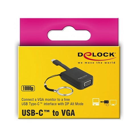 Adapter DELOCK USB-C na VGA (DP Alt Mode) 63941 (1080p, privjesak za ključeve)-2