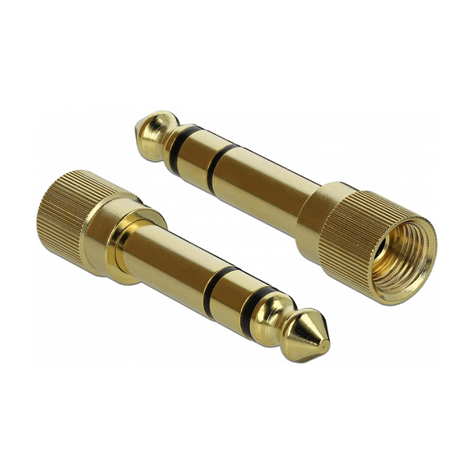 Audio adapter DELOCK 6.35mm na 3.5mm (3-pinski, metalni, na navoj, 2 kom)
