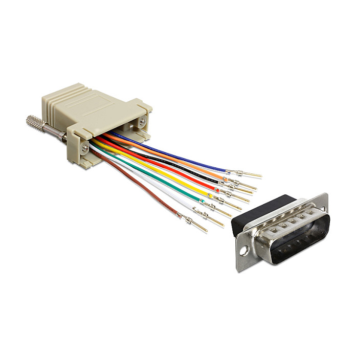 Adapter DELOCK 65432 D-Sub 15-pin (M) na RJ45 (Ž) montažni set