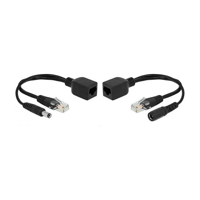 PoE Adapter DELOCK Set Pasivni (RJ45, DC 5.5 x 2.1 mm, 10/100 Mbps)-0