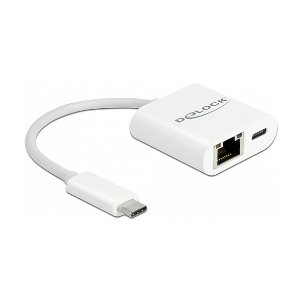 USB-C na LAN adapter DELOCK 65402 (Gigabit 1000 Mbps, Power Delivery) bijeli
